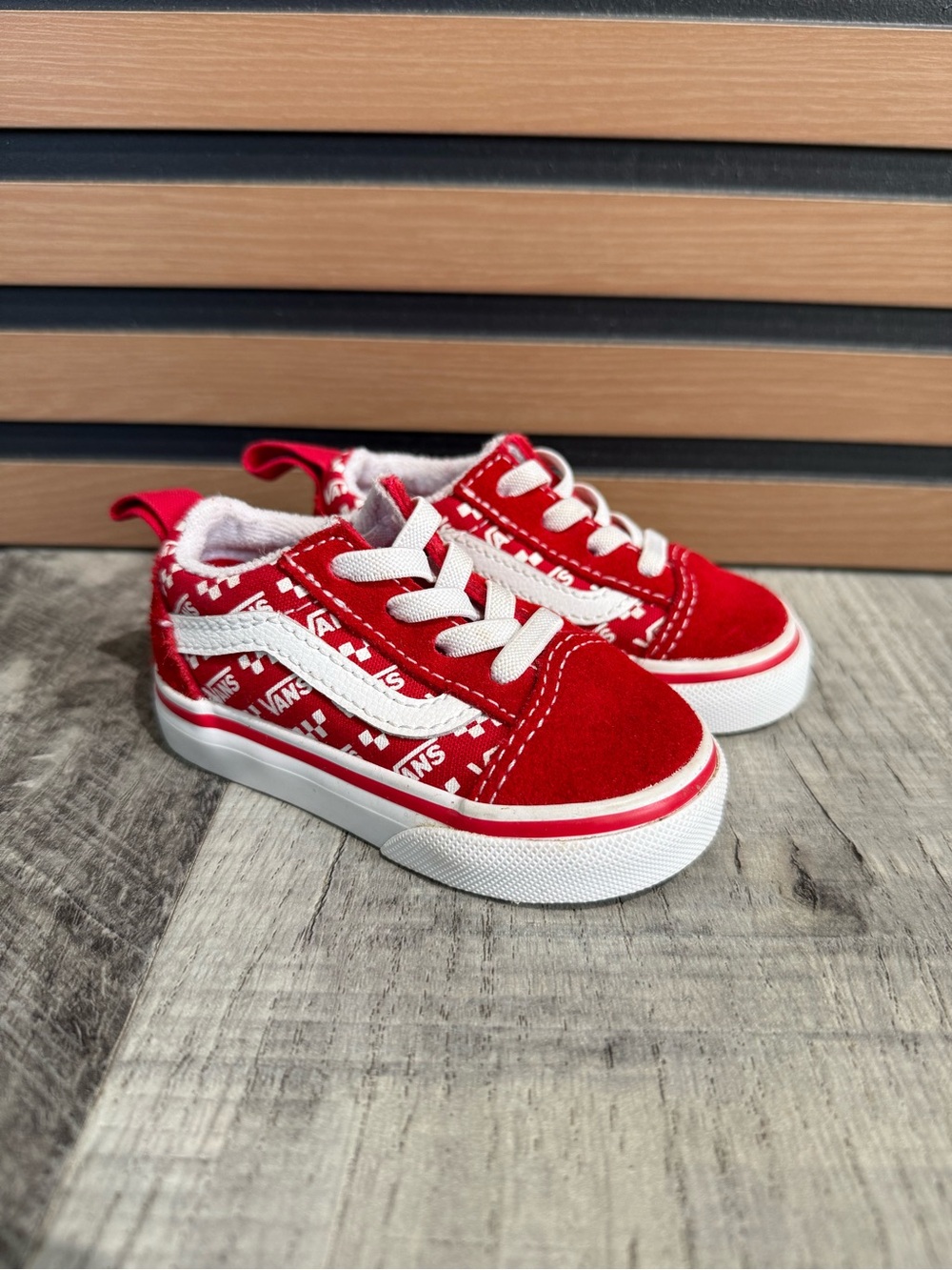 Vans Kids Red & White Checker Low-Top Sneakers